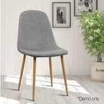 Artiss Dining Chairs Set of 4 Linen Curved Slope Grey - Furniture > Dining > Dining Set