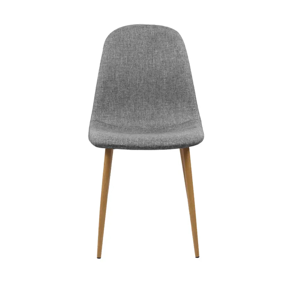 Artiss Dining Chairs Set of 4 Linen Curved Slope Grey - Furniture > Dining > Dining Set