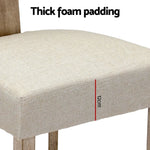 Artiss Dining Chairs Set of 4 Linen Fabric Wooden Beige - Furniture > Dining > Kitchen & Dining Chairs
