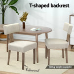 Artiss Dining Chairs Set of 4 Linen Fabric Wooden Beige - Furniture > Dining > Kitchen & Dining Chairs