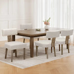 Artiss Dining Chairs Set of 4 Linen Fabric Wooden Beige - Furniture > Dining > Kitchen & Dining Chairs