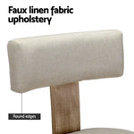 Artiss Dining Chairs Set of 4 Linen Fabric Wooden Beige - Furniture > Dining > Kitchen & Dining Chairs