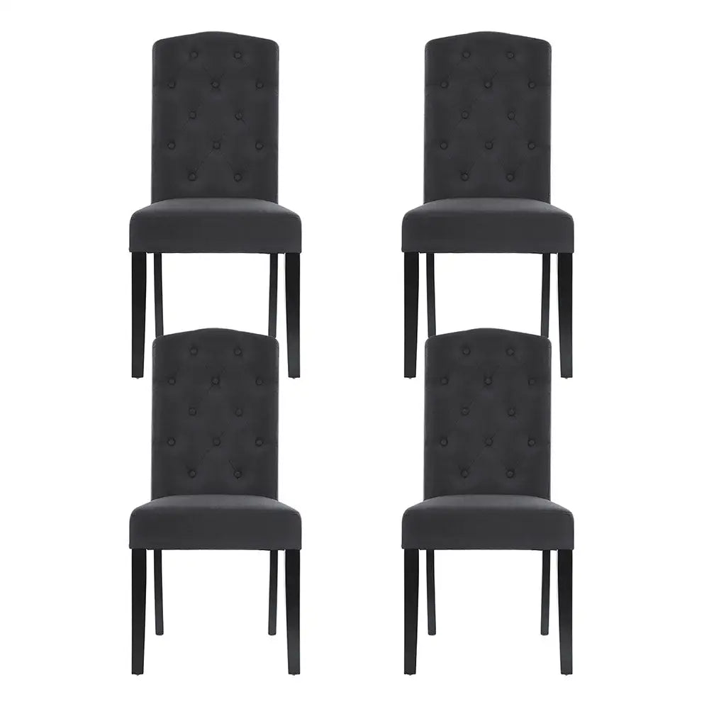 Artiss Dining Chairs Set of 4 Linen Parsons Chair Dark Grey - Furniture > Dining > Kitchen & Dining Chairs