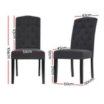 Artiss Dining Chairs Set of 4 Linen Parsons Chair Dark Grey - Furniture > Dining > Kitchen & Dining Chairs