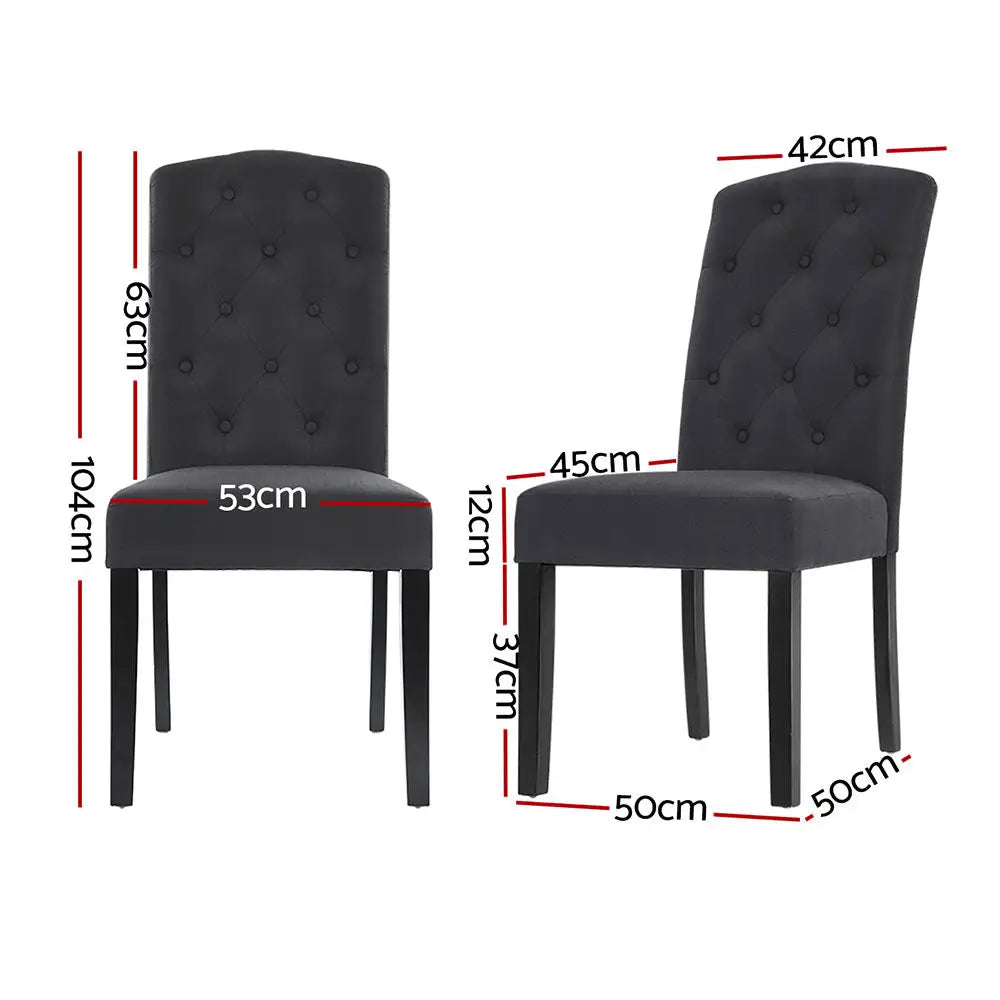 Artiss Dining Chairs Set of 4 Linen Parsons Chair Dark Grey - Furniture > Dining > Kitchen & Dining Chairs