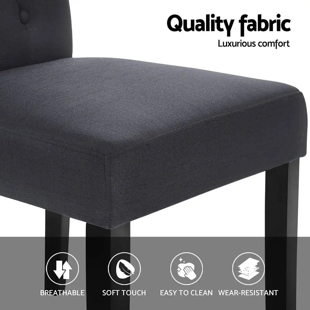 Artiss Dining Chairs Set of 4 Linen Parsons Chair Dark Grey - Furniture > Dining > Kitchen & Dining Chairs