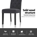 Artiss Dining Chairs Set of 4 Linen Parsons Chair Dark Grey - Furniture > Dining > Kitchen & Dining Chairs
