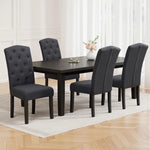 Artiss Dining Chairs Set of 4 Linen Parsons Chair Dark Grey - Furniture > Dining > Kitchen & Dining Chairs