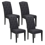 Artiss Dining Chairs Set of 4 Linen Parsons Chair Dark Grey - Furniture > Dining > Kitchen & Dining Chairs