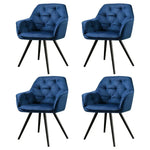 Artiss Dining Chairs Set of 4 Velvet Diamond Tufted Armchair Blue - Furniture > Dining > Kitchen & Dining Chairs