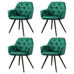 Artiss Dining Chairs Set of 4 Velvet Diamond Tufted Armchair Green - Furniture > Dining > Kitchen & Dining Chairs