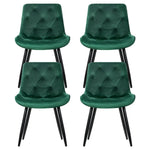 Artiss Dining Chairs Set of 4 Velvet Diamond Tufted Green - Furniture > Dining > Kitchen & Dining Chairs