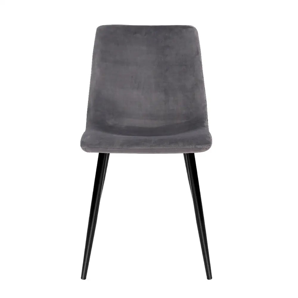 Artiss Dining Chairs Set of 4 Velvet Horizontal Slope Grey - Furniture > Dining > Dining Set