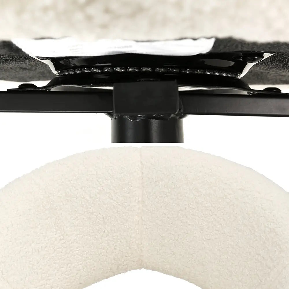 Artiss Dining Chairs Swivel Base Beige Boucle Sherpa Set of 2 - Furniture > Dining