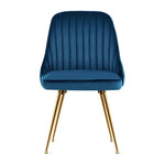 Artiss Dining Chairs Velvet Blue Set of 2 Nappa - Furniture > Dining