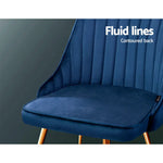 Artiss Dining Chairs Velvet Blue Set of 2 Nappa - Furniture > Dining