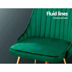 Artiss Dining Chairs Velvet Green Set of 2 Nappa - Furniture > Dining