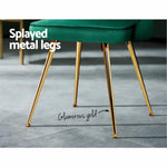 Artiss Dining Chairs Velvet Green Set of 2 Nappa - Furniture > Dining