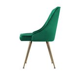 Artiss Dining Chairs Velvet Green Set of 2 Nappa - Furniture > Dining