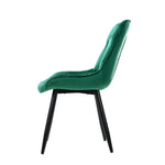 Artiss Dining Chairs Velvet Green Set of 2 Starlyn - Furniture > Living Room