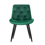 Artiss Dining Chairs Velvet Green Set of 2 Starlyn - Furniture > Living Room