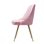 Artiss Dining Chairs Velvet Pink Set of 2 Nappa - Furniture > Dining