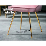 Artiss Dining Chairs Velvet Pink Set of 2 Nappa - Furniture > Dining