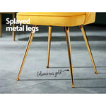 Artiss Dining Chairs Velvet Yellow Set of 2 Nappa - Furniture > Dining