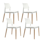 Artiss Dining Chairs White Stackable Set of 4 - Furniture > Dining