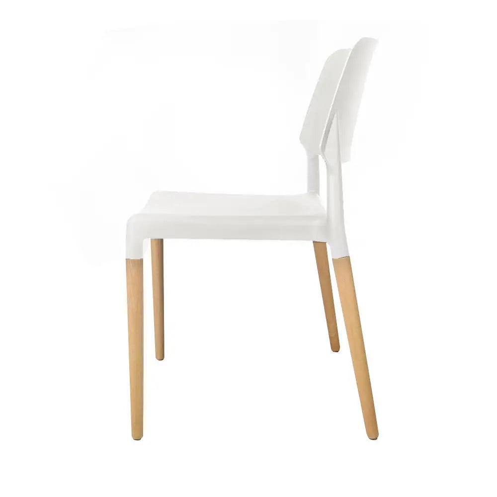 Artiss Dining Chairs White Stackable Set of 4 - Furniture > Dining