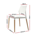 Artiss Dining Chairs White Stackable Set of 4 - Furniture > Dining