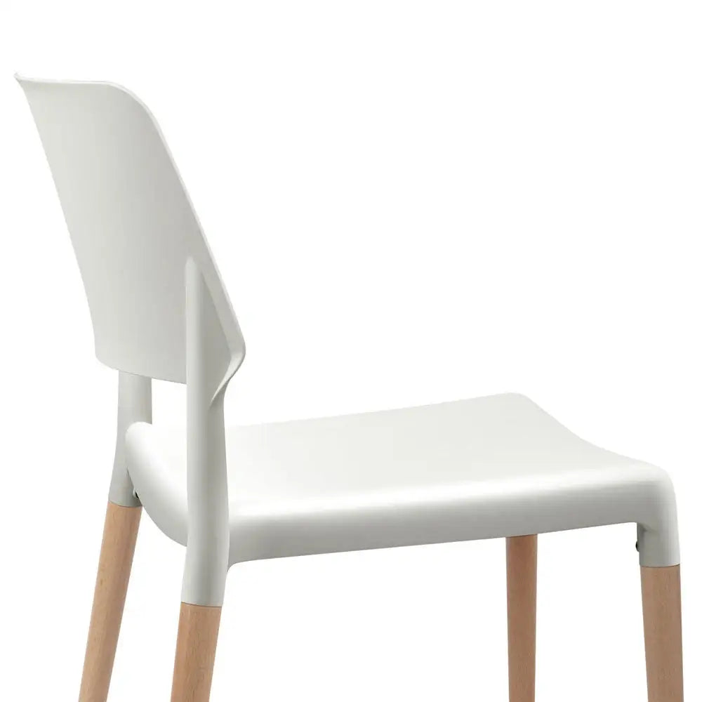 Artiss Dining Chairs White Stackable Set of 4 - Furniture > Dining