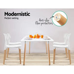 Artiss Dining Chairs White Stackable Set of 4 - Furniture > Dining