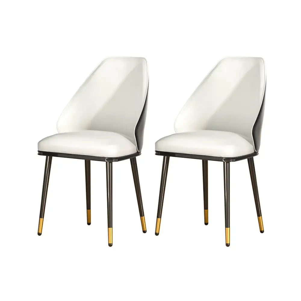 Artiss Dining Chairs Wooden Chair Kitchen Cafe Faux Leather Padded Seat Set Of 2 - Furniture > Dining