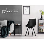 Artiss Dining Chiars Set of 2 PU leather Black Lylette - Furniture > Living Room