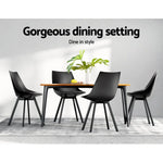 Artiss Dining Chiars Set of 2 PU leather Black Lylette - Furniture > Living Room