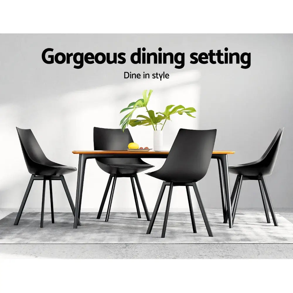 Artiss Dining Chiars Set of 2 PU leather Black Lylette - Furniture > Living Room