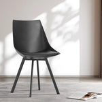 Artiss Dining Chiars Set of 2 PU leather Black Lylette - Furniture > Living Room