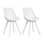 Artiss Dining Chiars Set of 2 PU leather White Lylette - Furniture > Living Room