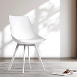 Artiss Dining Chiars Set of 2 PU leather White Lylette - Furniture > Living Room