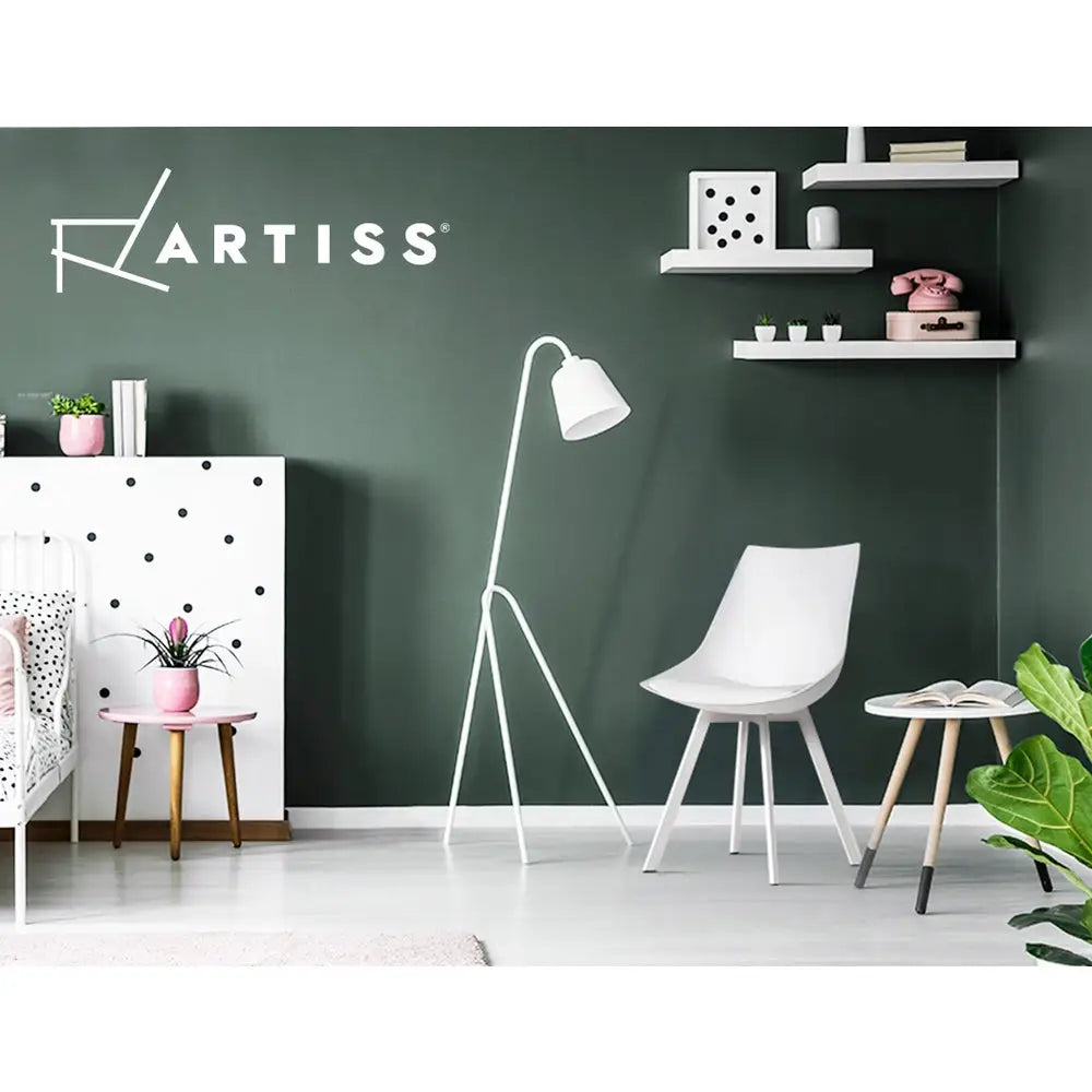 Artiss Dining Chiars Set of 2 PU leather White Lylette - Furniture > Living Room