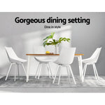 Artiss Dining Chiars Set of 2 PU leather White Lylette - Furniture > Living Room