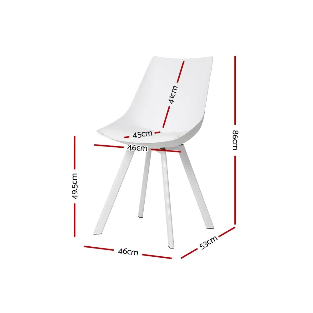 Artiss Dining Chiars Set of 2 PU leather White Lylette - Furniture > Living Room