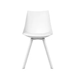 Artiss Dining Chiars Set of 2 PU leather White Lylette - Furniture > Living Room