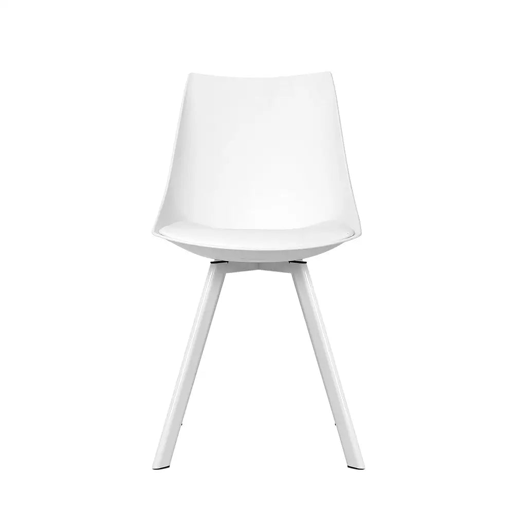 Artiss Dining Chiars Set of 2 PU leather White Lylette - Furniture > Living Room