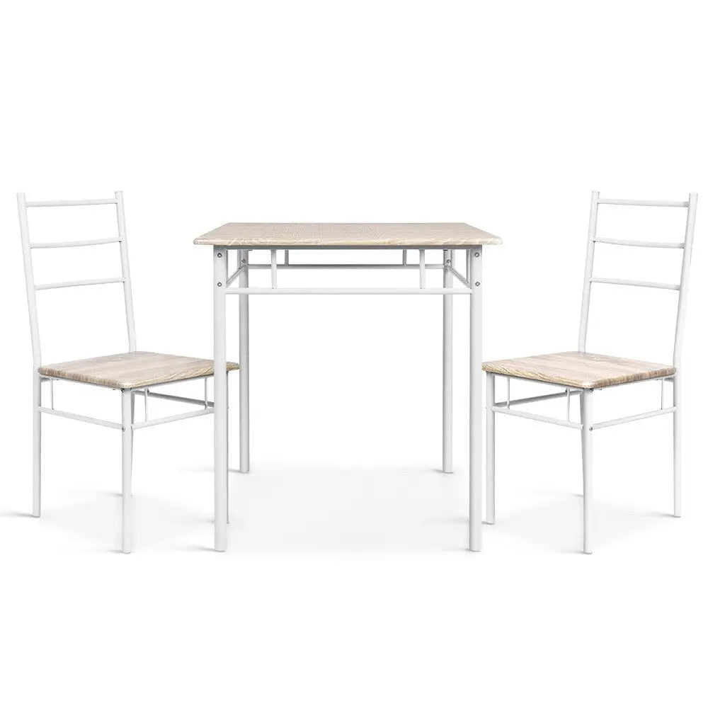 Artiss Dining Table And Chairs Set fo 3 Oak - Furniture > Dining