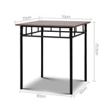 Artiss Dining Table And Chairs Set fo 3 Walnut - Furniture > Dining