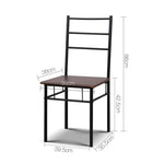 Artiss Dining Table And Chairs Set fo 3 Walnut - Furniture > Dining