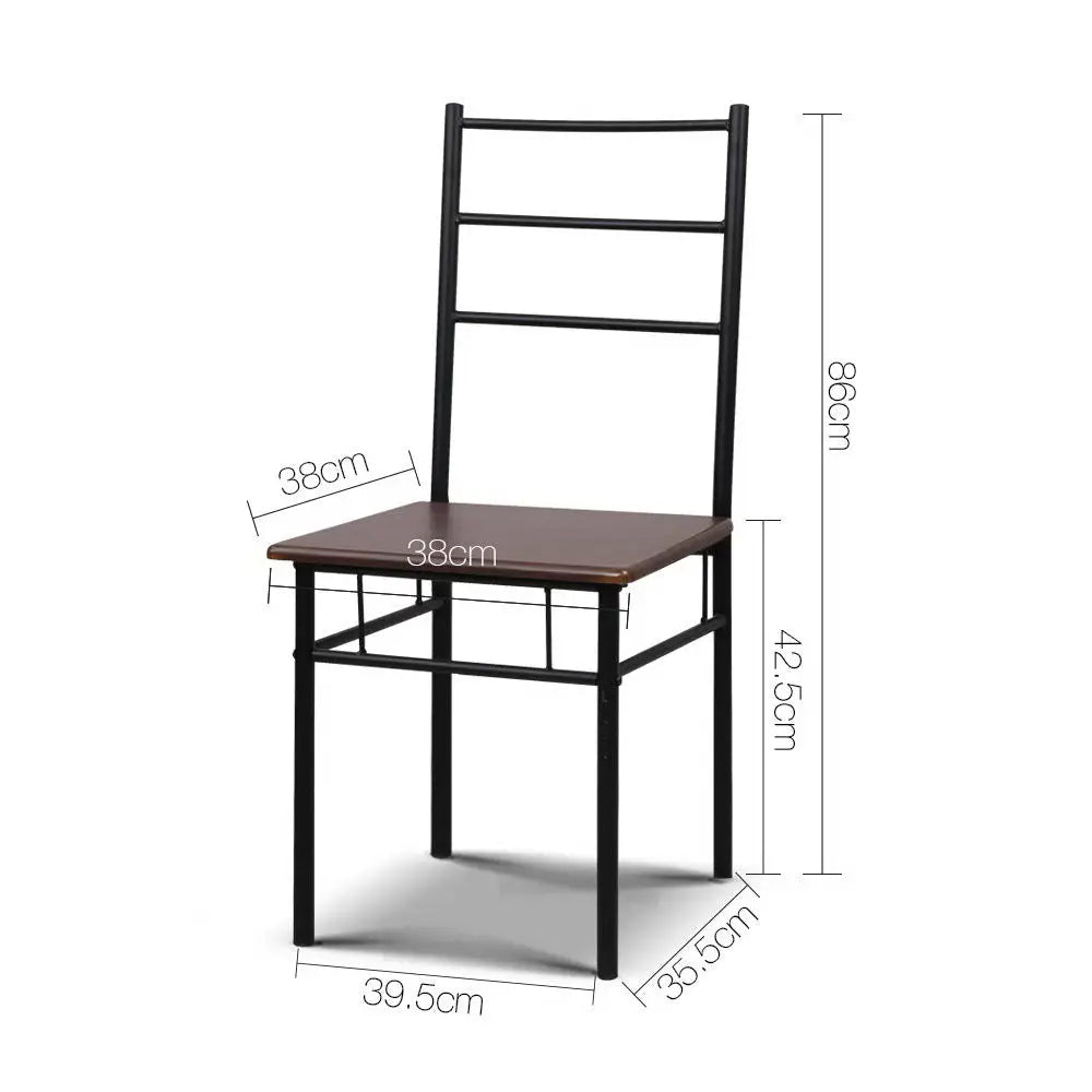 Artiss Dining Table And Chairs Set fo 3 Walnut - Furniture > Dining