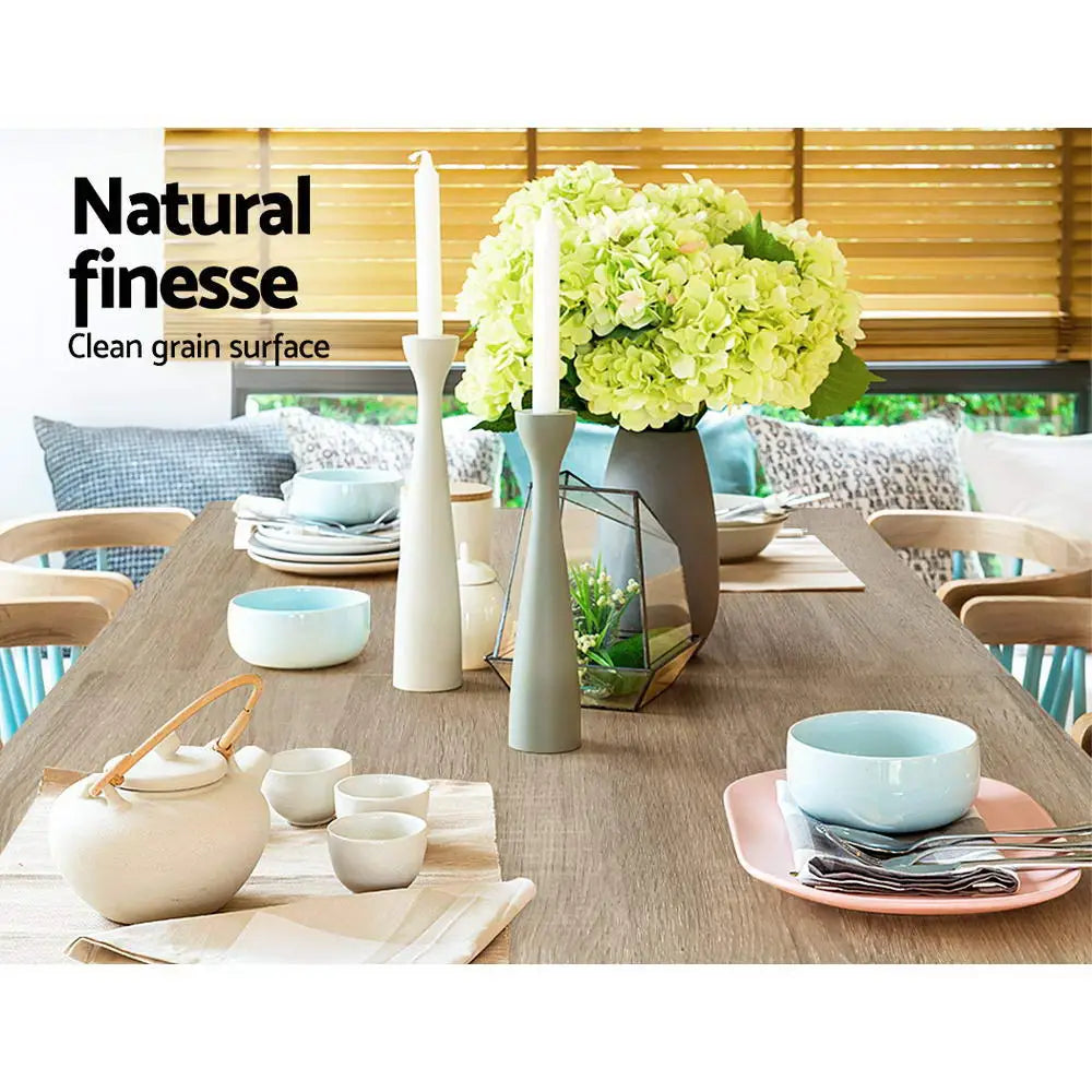 Artiss Dining Table Rectangular 4 Seater 120CM Oak Natu - Furniture > Dining